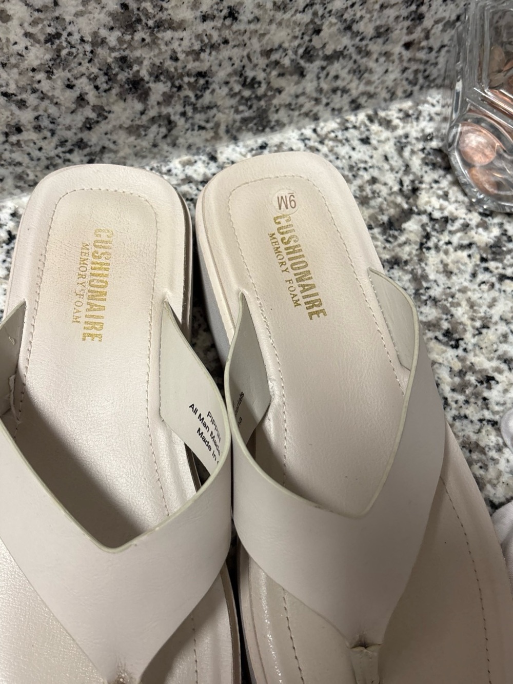 Cushionaire Memory Foam Women's Wedge Sandals — Light Cream - Picture 4 of 4